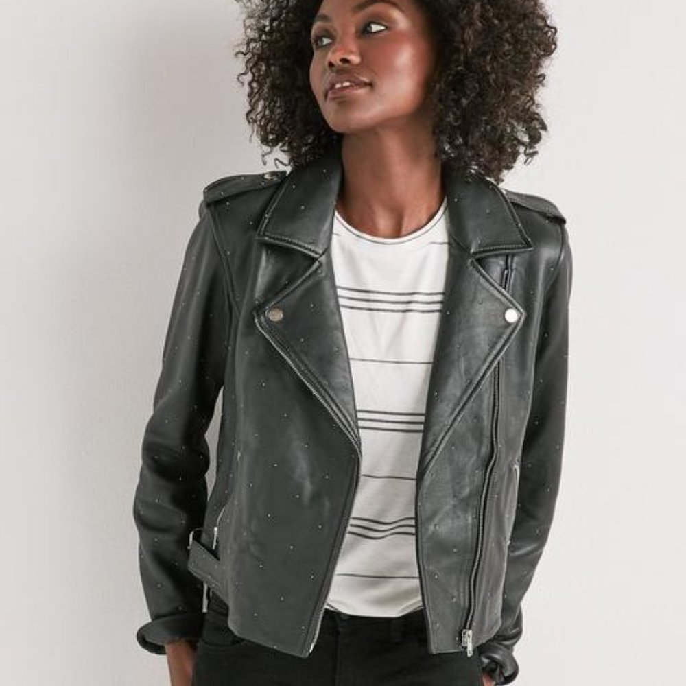 NWT Lucky Brand Real Leather Moto Jacket